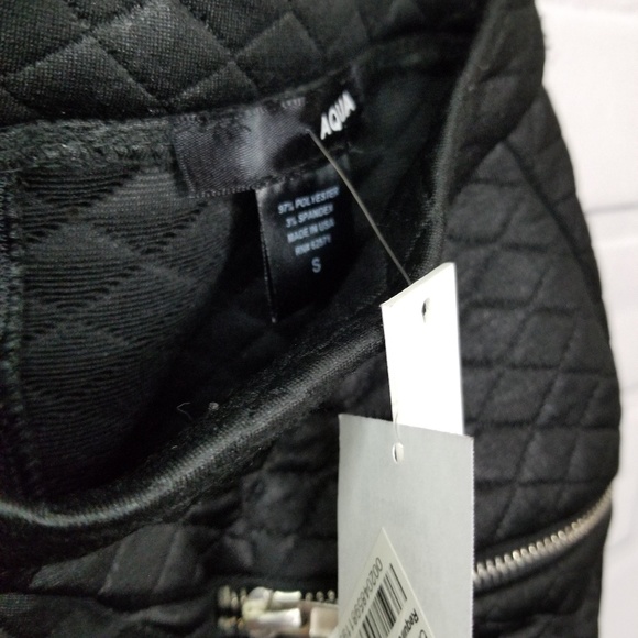 Bloomingdale's Aqua brand black quilted mini skirt - Picture 5 of 6